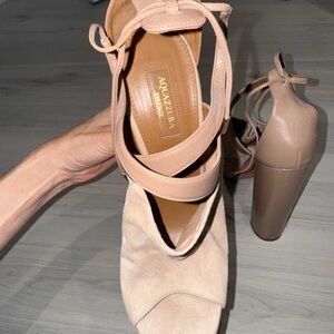 Aquazzura Nude Strappy Heels